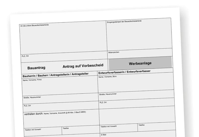 Bauantrag Formular Flurkarte